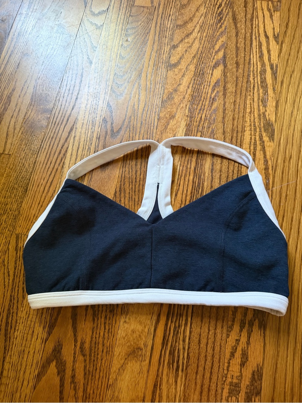 Beyond Yoga Black Sports Bra with White Trim Racerback
